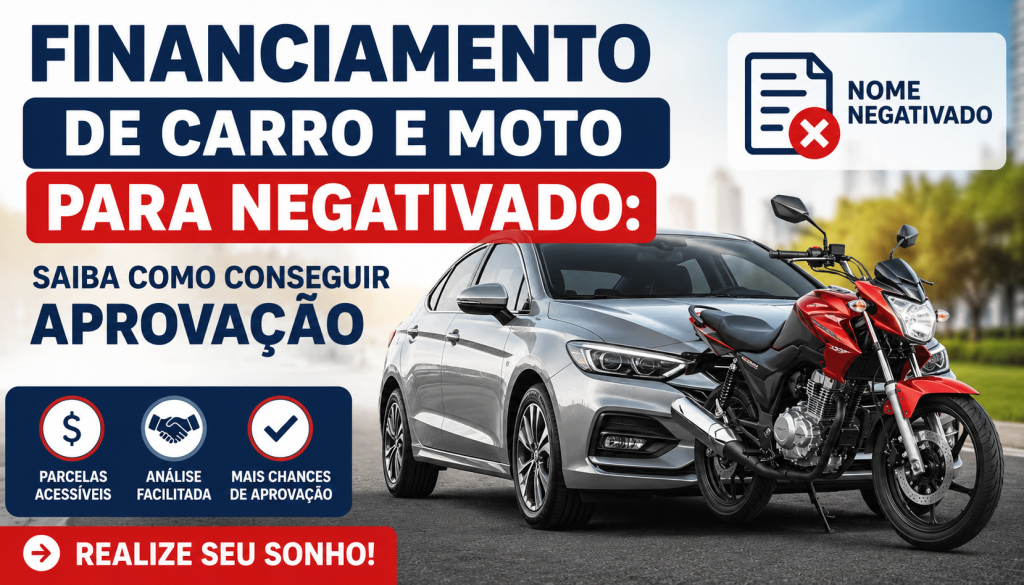 Financiamento de Carro e Moto para Negativado: Saiba Como Conseguir Aprovação